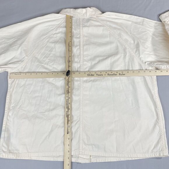 Torrid Chore / Barn Denim Jacket Women’s 3X Ivory Button Up Long Sleeve - Picture 8 of 16